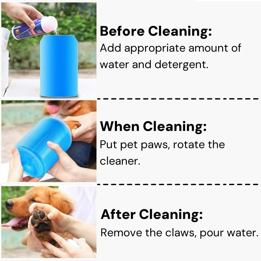 Dog Foot Wash Cup Soft Silicone Foot Cleaning Massage Pet Paw Cleaner Cup Portable Outdoor Pet Foot Paw Clean Cleaneing Bucket