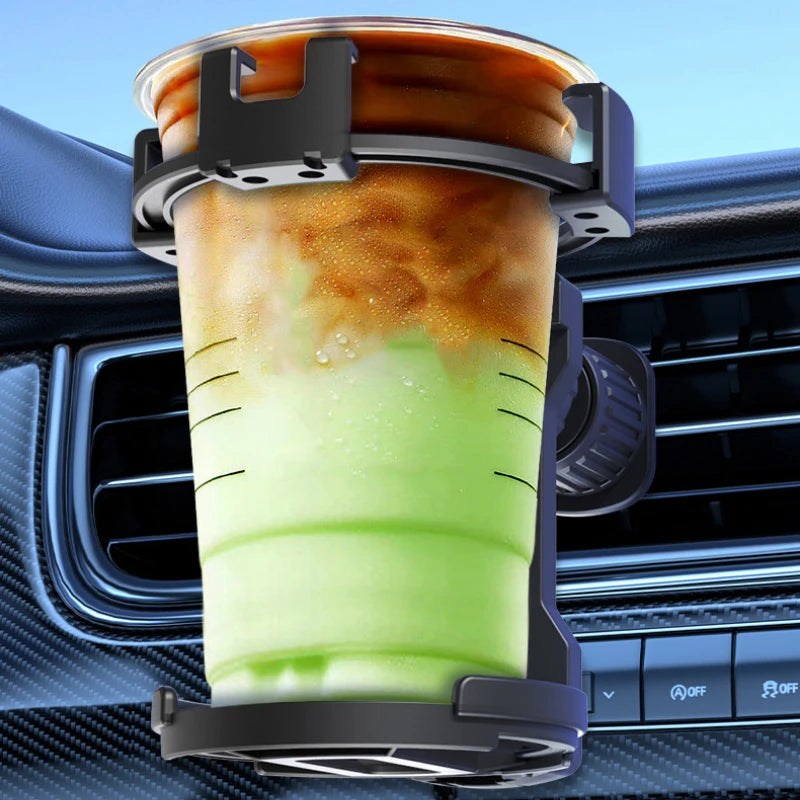 2-in-1 Car Phone & Drink Holder: Universal mount for phones and bottles