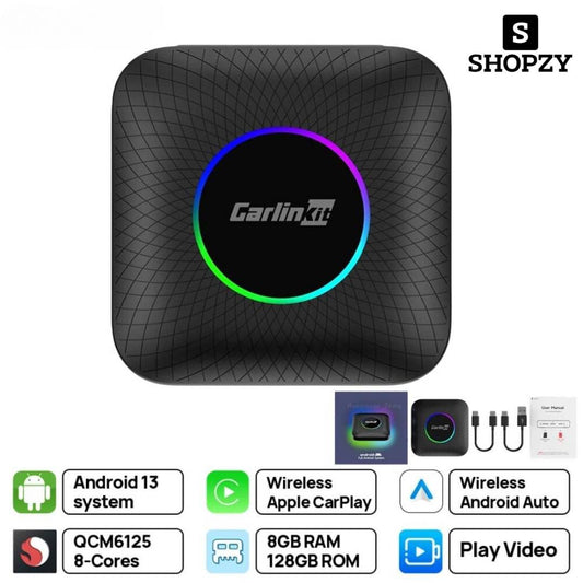 CarlinKit Wireless CarPlay TV Box Wired to Wireless Android Auto Adapter